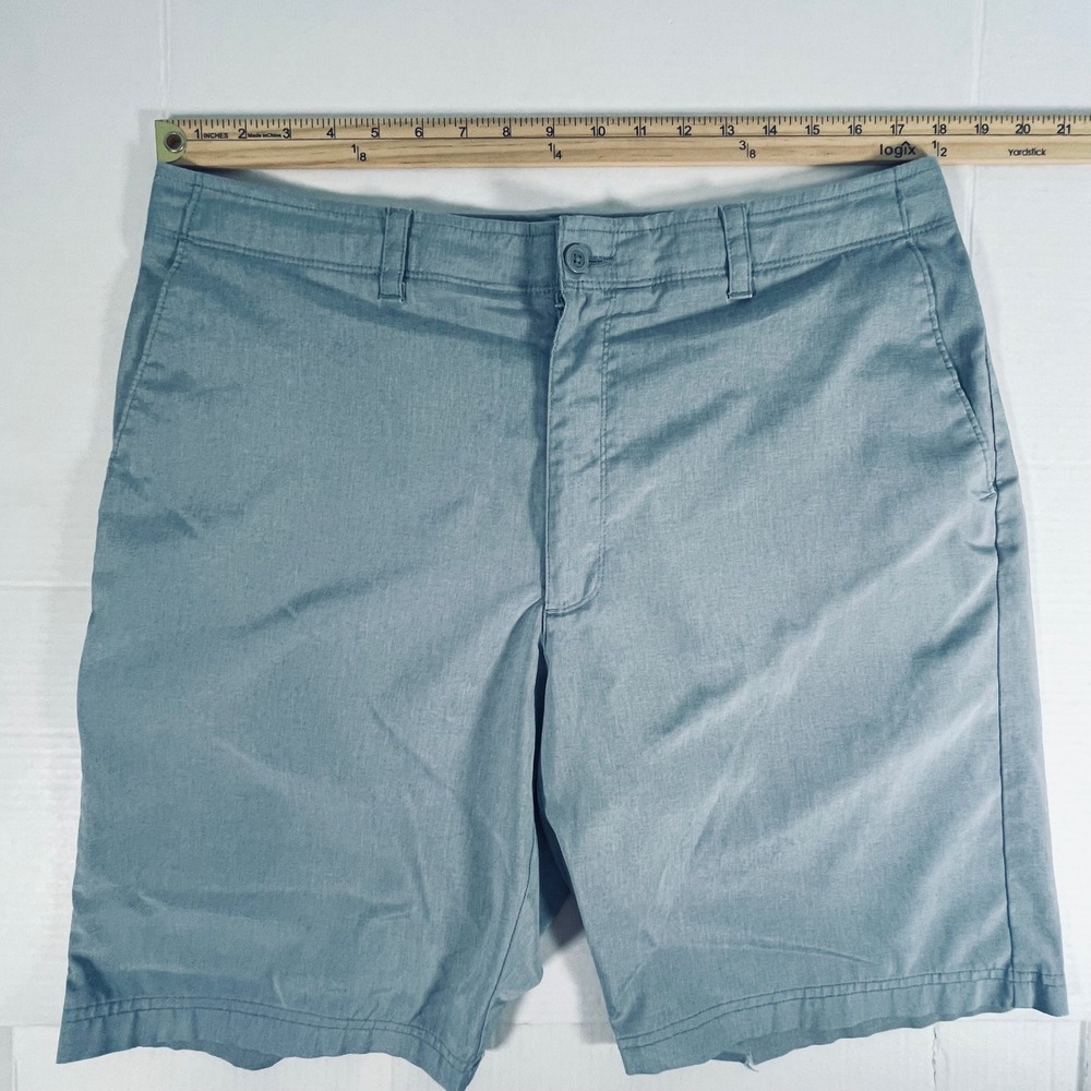 Nicklaus‎ Mens Golf Shorts Blue Gray Flat Front Performance Stretch